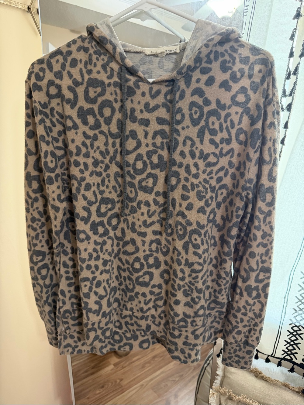 Above and Beyond Leopard Print Hooded Sweatshirt